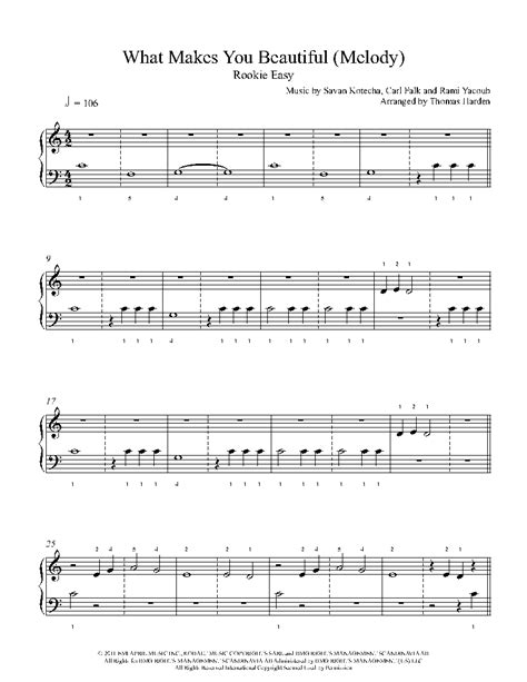What Makes You Beautiful Melody By One Direction Sheet Music And Lesson