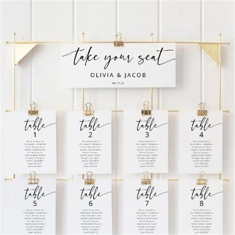 15 Examples Of Seating Charts For Wedding Reception
