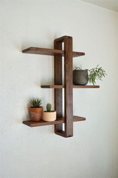 Shift Shelf Modern Wall Shelf Solid Walnut For Hanging Plants