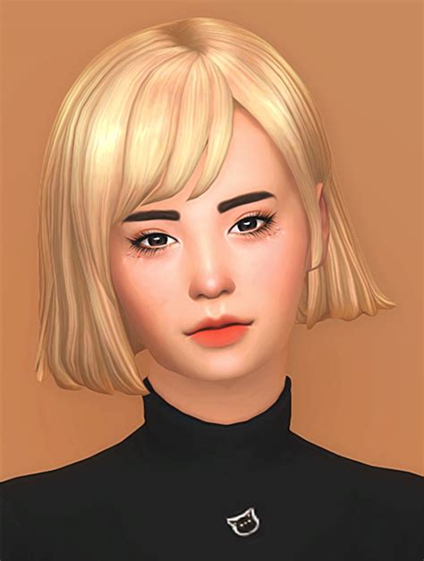 Sims 4 Short Hair Female Short Hair With Heavy Bangs Female At