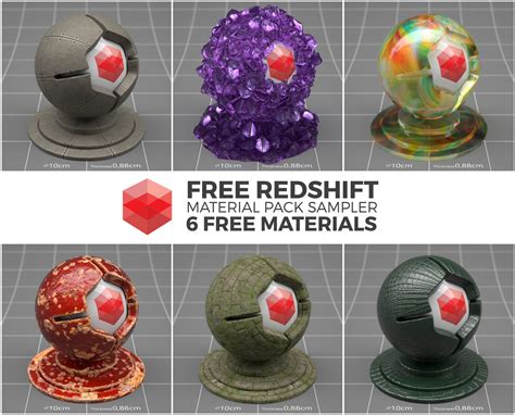Redshift C4d Material Pack Sampler 6 Free Materials The Pixel Lab