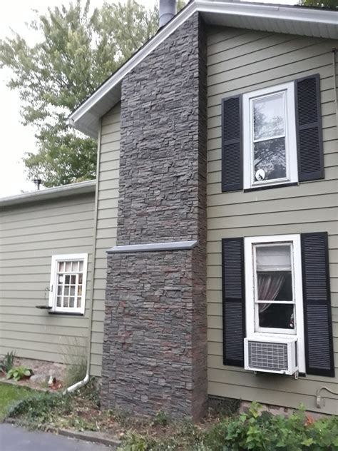 Stone Veneer Chimney Remodel Diy Project Genstone