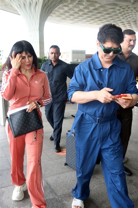 Sajid Nadiadwala With Wife Wardha Khan Seen At The Airport On 7 July 2023 Wardha Khan