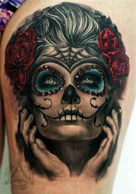 Dia De Los Muertos Tattoo Tattoos Sugar Skull Tattoos Skull Tattoos