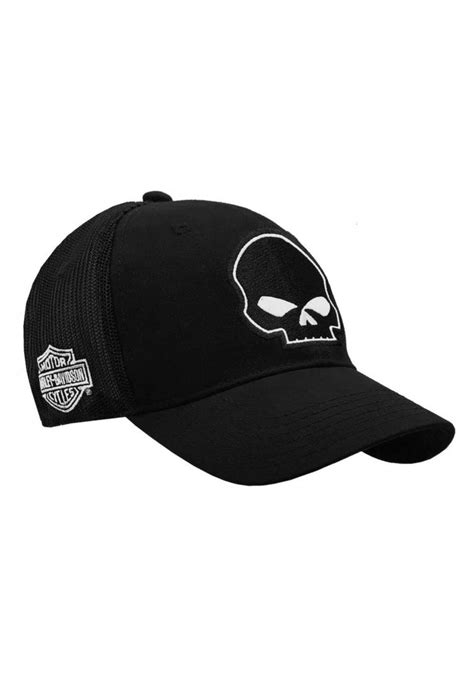 Harley Davidson Willie G Skull Black Baseball Cap Stretch Fit BC119930