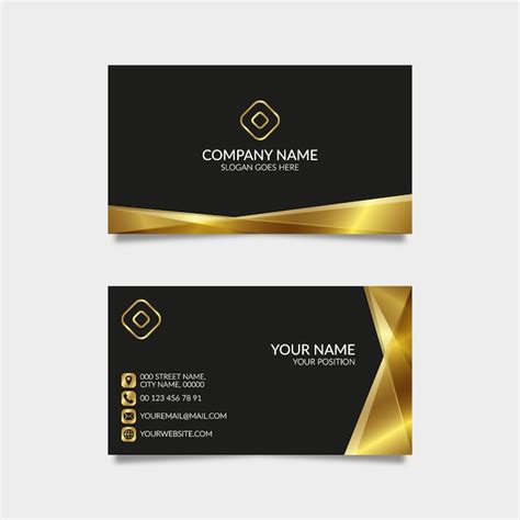 Premium Vector Modern Golden Business Card With Black Background