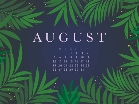 August Desktop Calendar By Anna Salazar On Dribbble