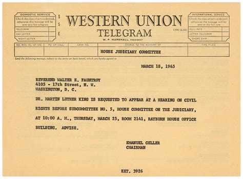 Image Result For Us Telegrams 1965 Right To Education Martin Luther King