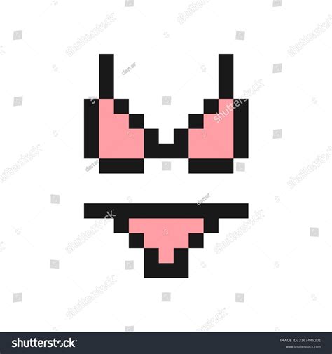 Swimsuit Bikini Icon Pixel Art Design Stock Vector Royalty Free Shutterstock