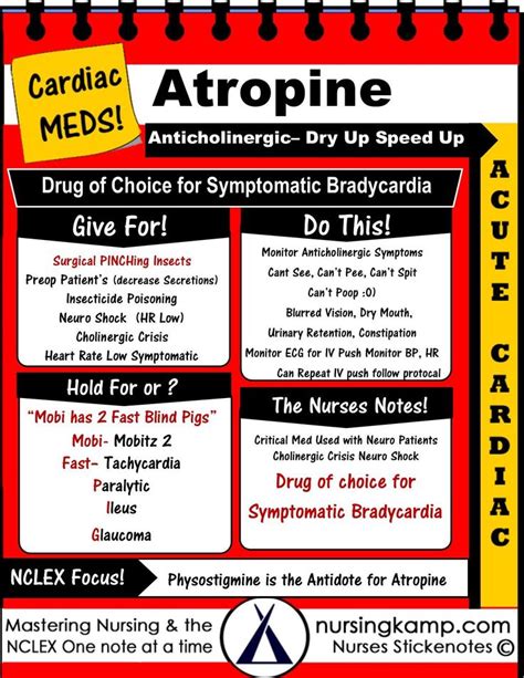 Atropine Drug Of Choice For Symptomatic Bradycardia