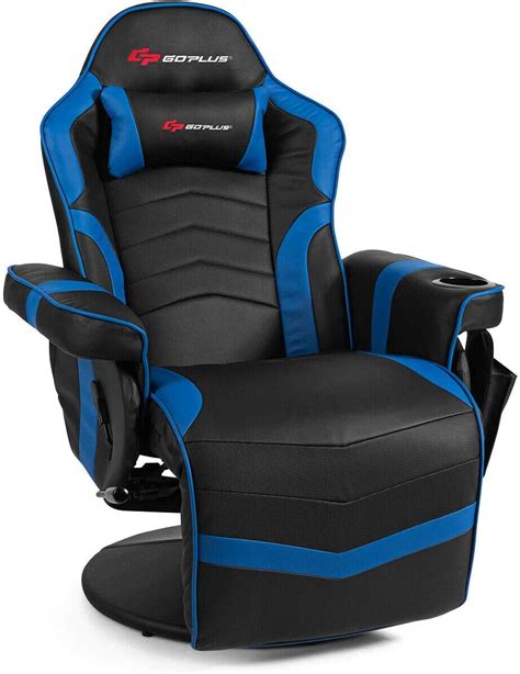 Goplus Massage Gaming Chair Racing Style Gaming Recliner W