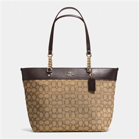 Storage Pocket Coach Sophia Tote In Signature Canvas Coach Outlet 3034