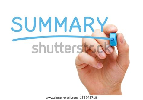 Hand Writing Summary Blue Marker On Stock Photo 158998718 Shutterstock