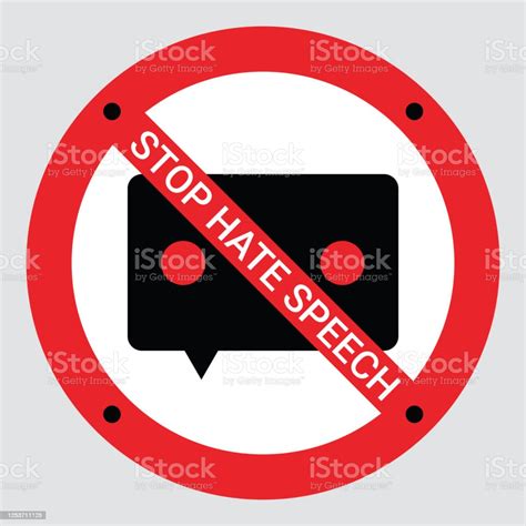 Prohibition Sign Of Stop Hate Speech Protest Symbol Isolated Icon Of