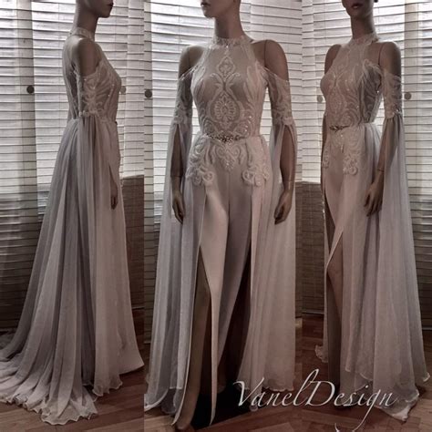 Jumpsuit Wedding Dress Bridal Bridesmaid Prom Bodysuit Detachable