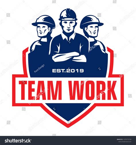 Team Work Logo Worker Logo เวกเตอร์สต็อก ปลอดค่าลิขสิทธิ์ 1379773730