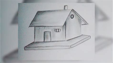 Simple House Drawing For Kids Step By Step With Pencil Shading Youtube