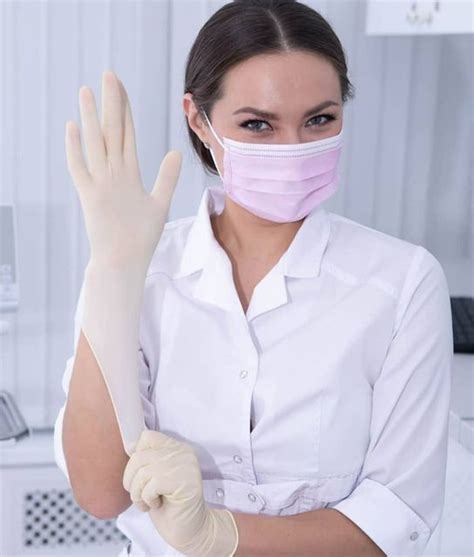 beautiful nurse medicine doctor latex gloves dentist scrubs girl fashion nursing
