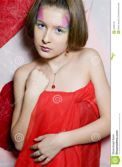 Valentine Teenage Girl Stock Photo Image Of Heart Girl