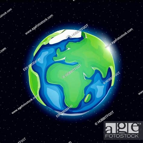 Realistic Beautiful Planet Earth Globe Vector Illustration Stock