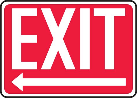 Exit Left Arrow Safety Sign Mext443