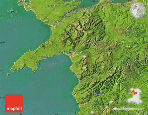 Satellite Map Of Gwynedd