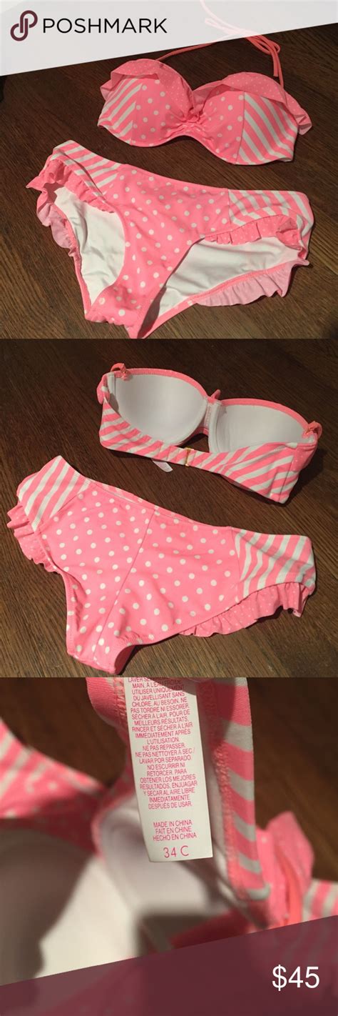Pink Polka Dot Victoria S Secret Bikini Set C S Pink Polka Dots
