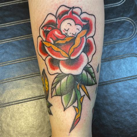 Traditional Devil Baby In A Rose Done By Marie Rose Mreerose At
