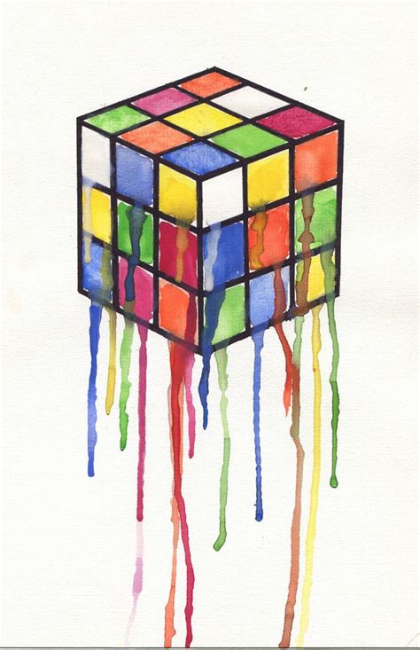 Rubiks Watercolor Rubiks Cube Pinterest Watercolor And Drawings