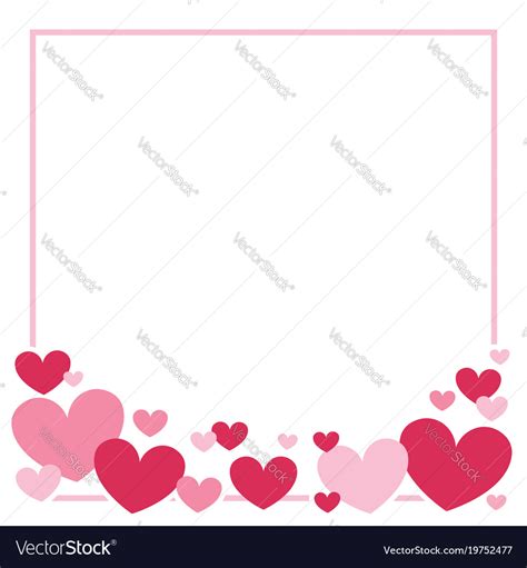 Valentines Day Heart Border Background Royalty Free Vector