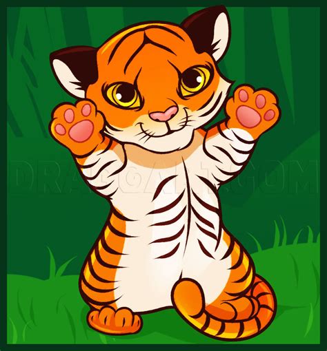 How To Draw A Tiger Cub Tiger Cub Step By Step Drawing Guide By