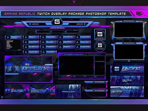 Gaming Republic Twitch Overlay Photoshop Template By Mcgraphics On Dribbble