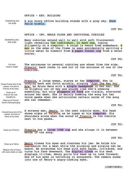 Script Format Example Film Script Screenplay Writing Script Writing