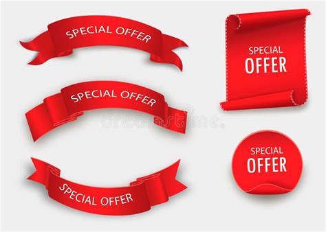 Special Offer Ribbonred Scroll Banner Sale Tag Market Special Offer