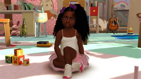 Hbcu Black Girl Toddler Hair Sims 4 Sims 4 Afro Hair