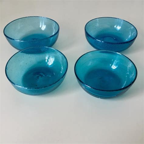 Vintage Murano Blue Blown Glass Bowls Set Of 4 Chairish