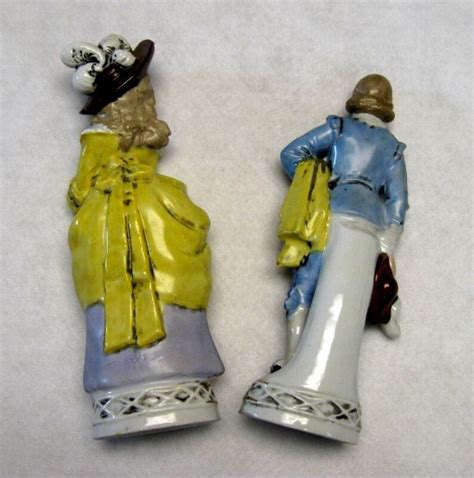 Vintage Victorian Figurines Couple Yellow Blue Porcelain Etsy