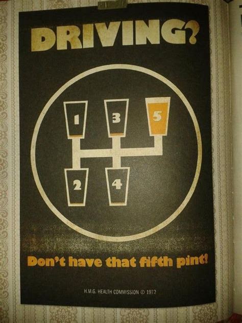 Irish Anti Drink Driving Campaign Poster 1972 Dont Have That 5th Pint