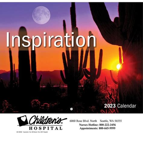 Inspiration 13 Month Stapled Custom Calendar Promotional Calendar
