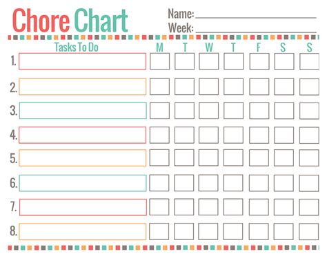 9 Best Printable Chore Charts Easy