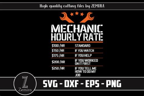 Mechanic Hourly Rate Labor Rates Svg Graphic By Zemira · Creative Fabrica