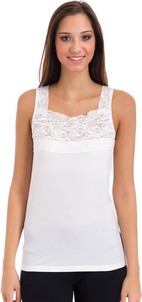 Cuddl Duds Softech Square Neck Lace Camisole At Amazon Womens Clothing