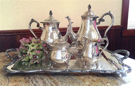 William Rogers Silver Plate Tea Coffee Set Butler S Tray