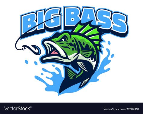 Largemouth Bass Fish Mascot Logo Royalty Free Vector Image