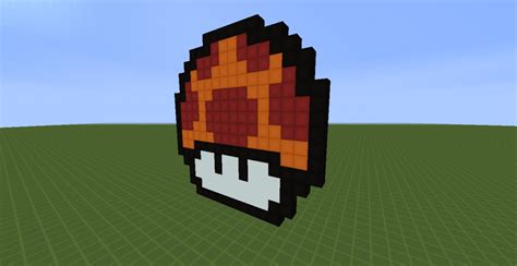 Mario Mushroom Pixel Art Schematic Minecraft Project