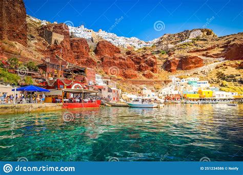 Amoudi Bay Santorini Greece Editorial Photo Image Of Landscape