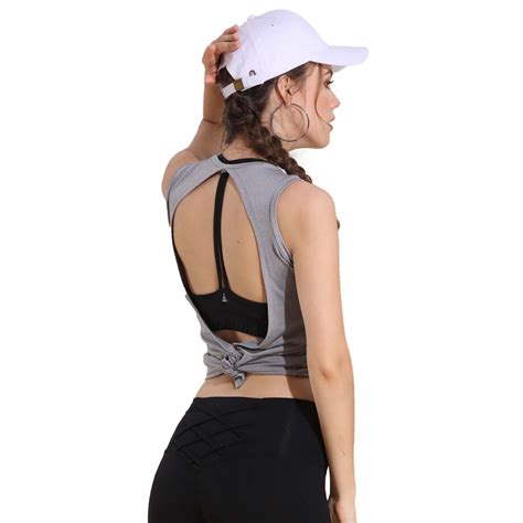 Meegsking Women Sexy Backless Yoga Shirts Product Testing Group