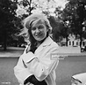 Australian actress Shirley Cameron pictured in a white jacket and ...