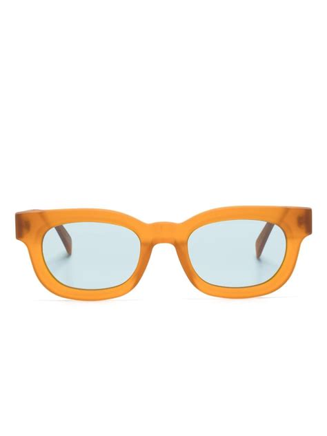 Retrosuperfuture Logo Print Square Frame Sunglasses Farfetch