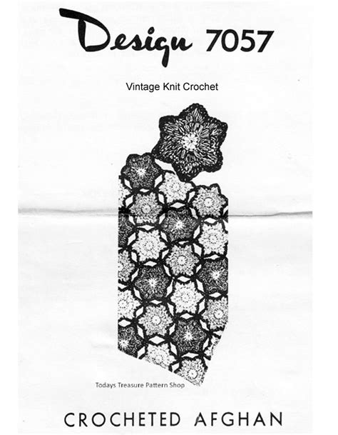 crochet afghan pattern flower medallions alice brooks 7057